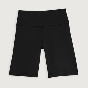 Oak + Fort Black High-Waisted Biker Shorts